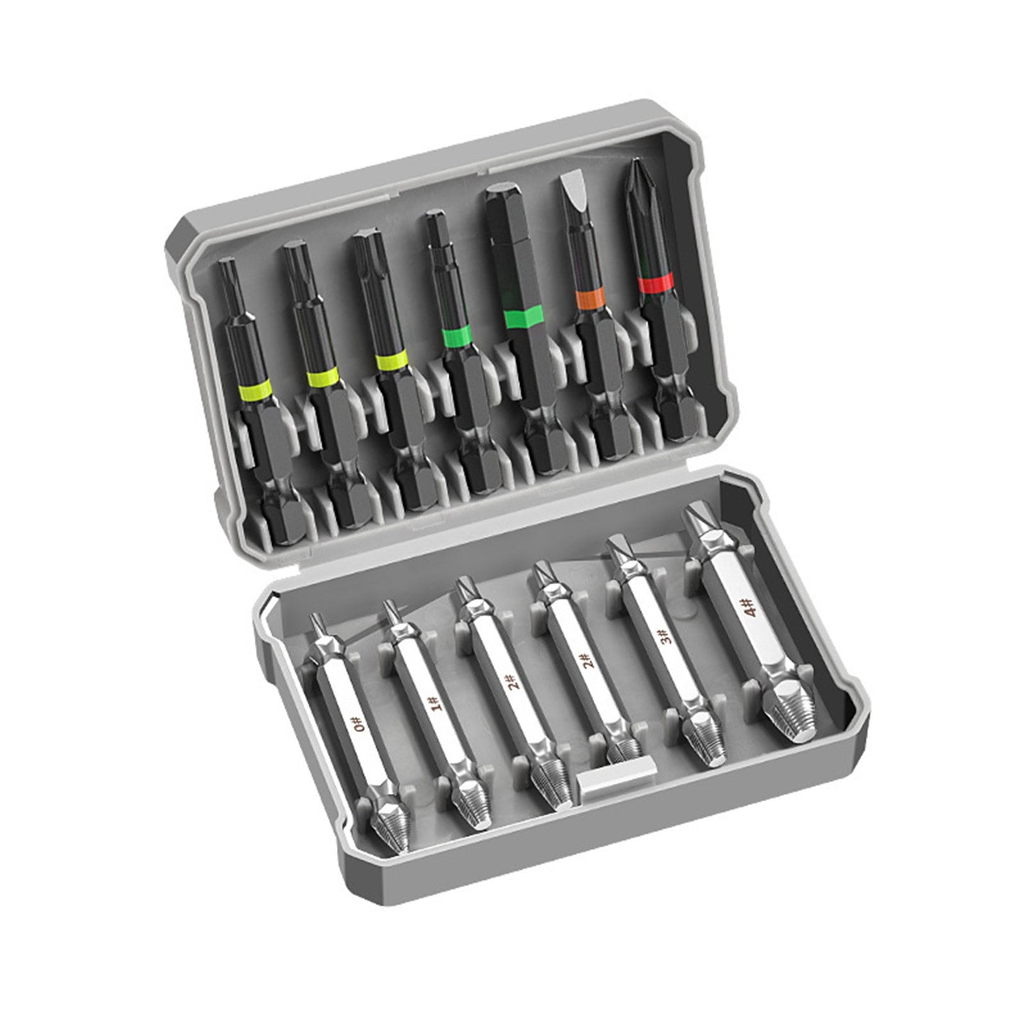 13PCS Fast Damaged Screw Extractor Kit Broken Bolt Remover Tool with Drill Bits