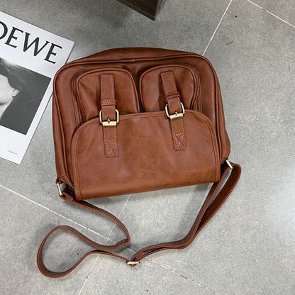 Top PU Leather Women's Sling Shoulder/Messenger Bag, Retro Leather Crossbody Bag