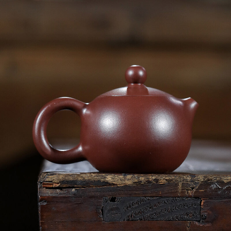 Real Yixing Zisha Tea Pot Xishi Antique Style Dahongpao Clay Ball Shaped Infuser