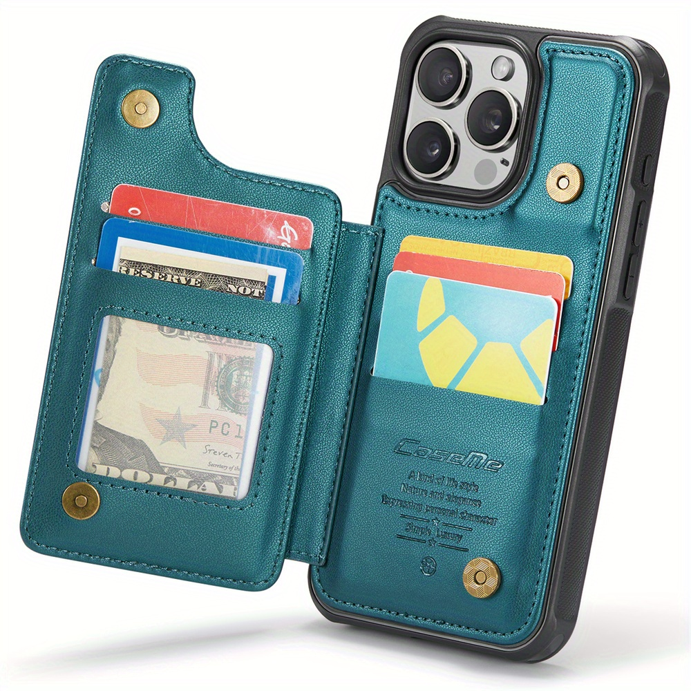 For iPhone 16 15 14 13 12 11 Pro Max Plus XR XS Max Wallet Case with Card Holder