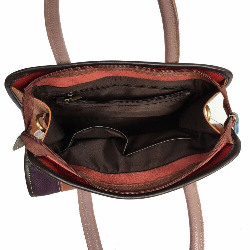 Luxury Tote Bag Patchwork Genuine Leather Women Handbag Retro Shoulder Messenger