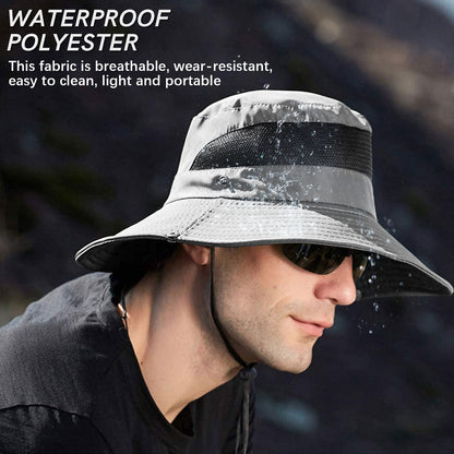 Wide Brim Sun Hat Breathable Bucket Cap Summer Fishing UV Protection Men Women