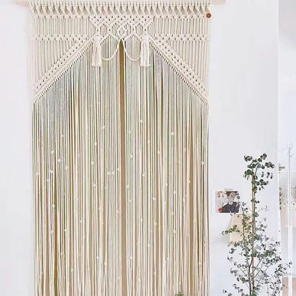 Macrame Tapestry Cotton Rope Hand Woven Curtain Home Living Room Decor 115x200cm