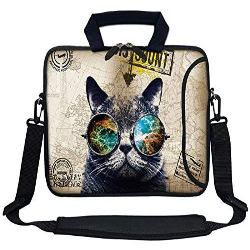 Meffort Inc 14 14.4 Inch Neoprene Laptop Bag with Extra 14 Inch, Cool Cat