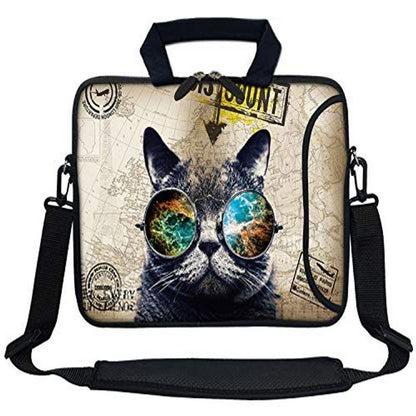 Meffort Inc 14 14.4 Inch Neoprene Laptop Bag with Extra 14 Inch, Cool Cat