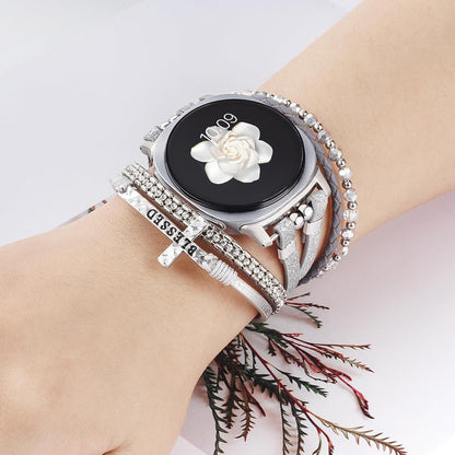 Boho Leather Bracelet for Samsung Galaxy Watch 8/7/6/5/4 Band 40 44Mm Women, 20M