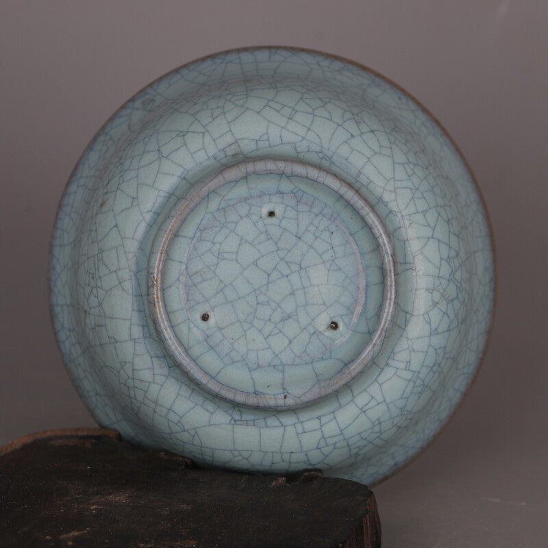 5.5"inch China Porcelain Ru Kiln Lotus Cyan Bowl Tea Set