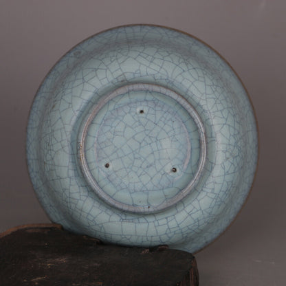 5.5"inch China Porcelain Ru Kiln Lotus Cyan Bowl Tea Set
