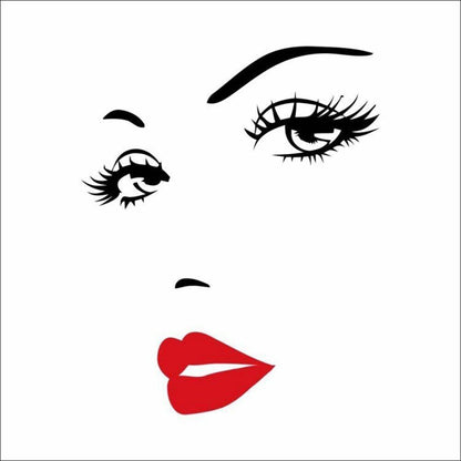 Wall Stickers Vinyl Eyelashes Decals Girls Bedroom Eyebrows Store Beauty Decor