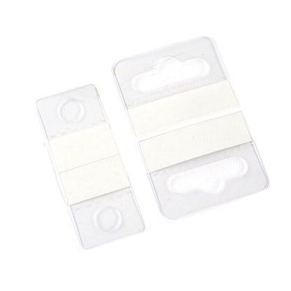 100pcs PVC Slot Hole Adhesive Hang Tags Hook Merchandise Box Bag Hangers Displa'