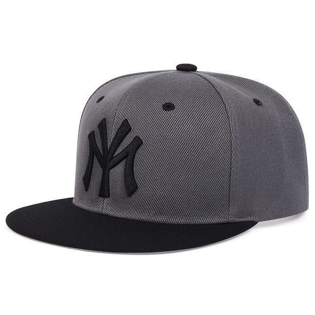 Men Snapback Hat Trucker Style Flat Brim Baseball Cap Solid Plain Hats Ny La