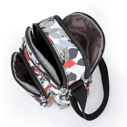Nylon Printing Shoulder Bags Elegant Crossbody Travel Fashion Zipper Pocket Bag