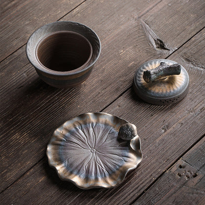 Tea Bowl Jumping Knife Teapot Teacup Kung Fu Tea Set Iron Glaze Tea Bowl