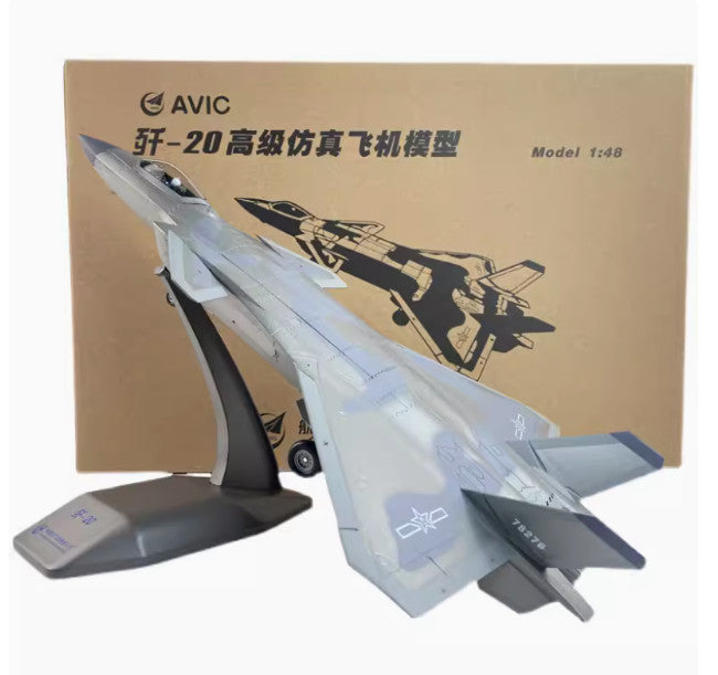 1:48 45CM J-20 Stealth Fighter Jet Aeroplane Diecast Military Aircraft Model