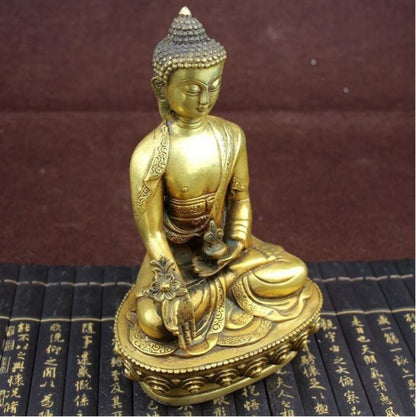 8 "Bronze Statue Large Tibetan Bronze Medicine Buddha Decorative Crafts
