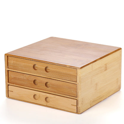 Pu'er Tea Storage Box Bamboo Tea Caddies With Drawer For Tea Tools Pu'er Box Set