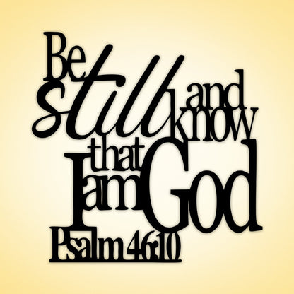 Bible Verse Metal Wall Art 'Be Still' Psalm 46:10 Durable Hanging Sign for Home