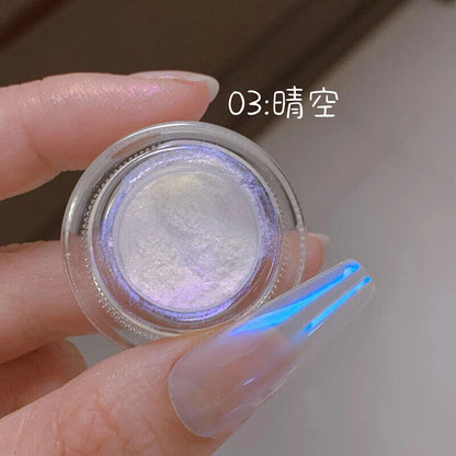 Nail Art Powder Chrome Metallic Mirror Pigments Iridescent Pearl Glitters Decors