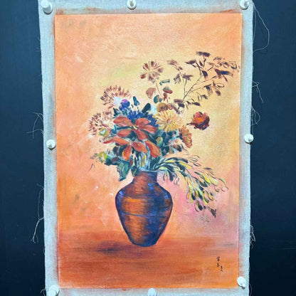 Chinese Hand Painted Canvas Oil Painting Flowers&plants By Chang Yu 常玉 30246