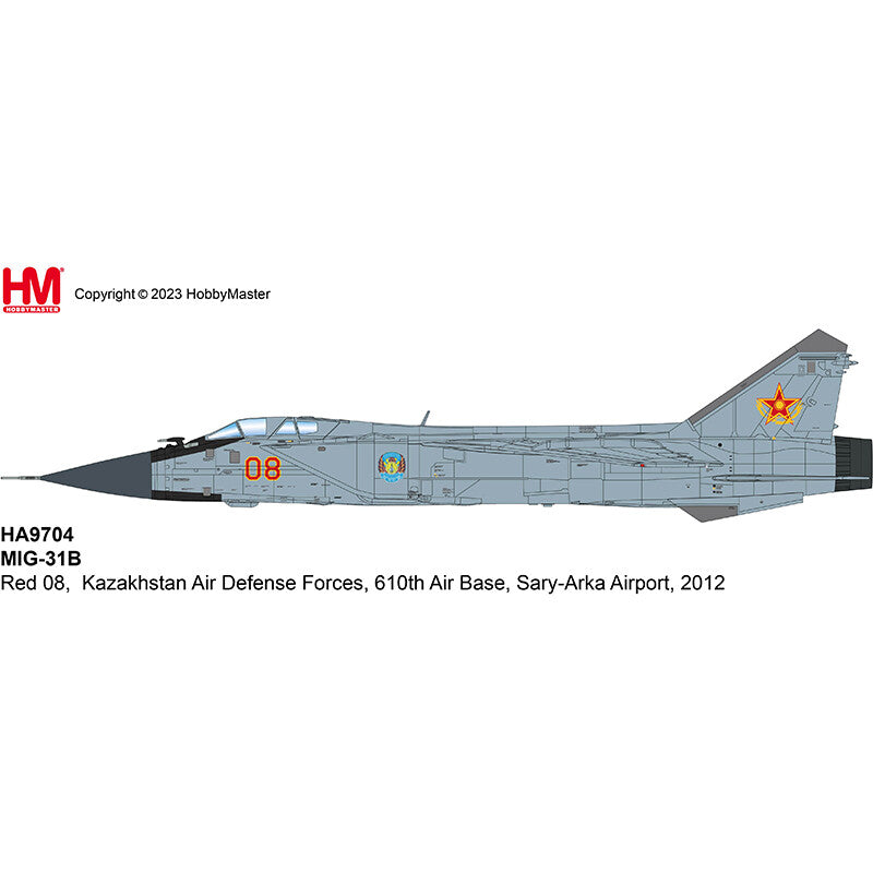 1:72 HM MIG-31B Red 08,Kazakhstan Air Defense Forces 2012 Fighter Diecast Model