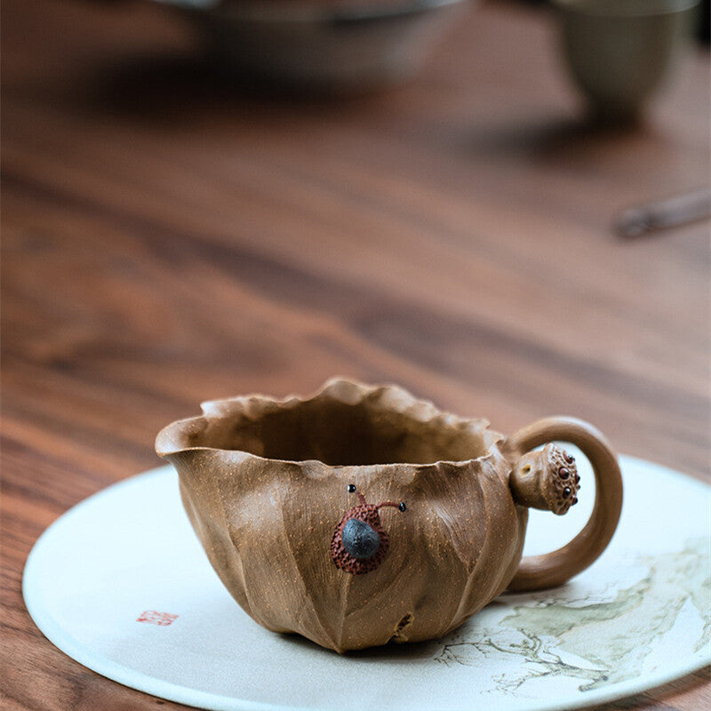 Creative Pitcher Real Yixing Zisha Duan Clay Fair Cup Handmade Tea Cup & Handle