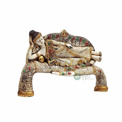 Polyresin Handmade Buddha Sleeping Idol Stone Finish Meditating Figurine Statue