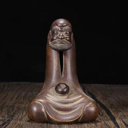 chinese tea pet zisha Clay statue Wealth yixing Bodhidharma buddha sculpture art