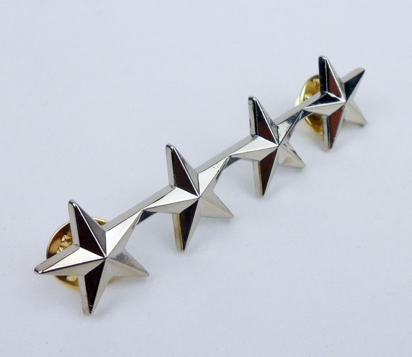 SILVERY METAL US MILITARY BERET STARS BADGE PIN INSIGNIA / U.S. RANK PIN