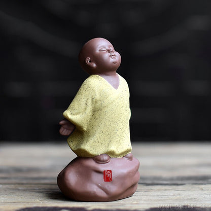Purple Clay Teapets Handmade Monk Tea Play Chinese Tea Set Decoration