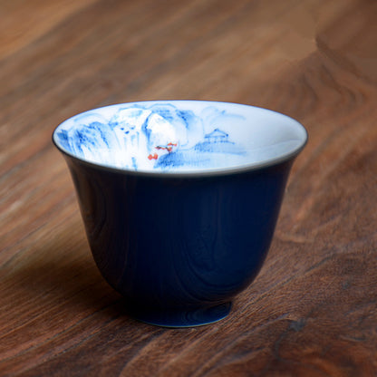 Chinese Tea Cup Jingdezhen Handpainted Tea Cups Small Kungfu Porcelain Cup Tea