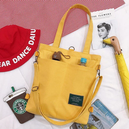 Large Shoulder Bag Handbag Canvas School Backpack Crossbody Shopper Bag 33*38*4