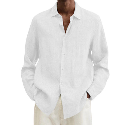 Blouse Shirt Long Sleeve Tops T Shirt Baggy Long Sleeve Linen Cotton Men