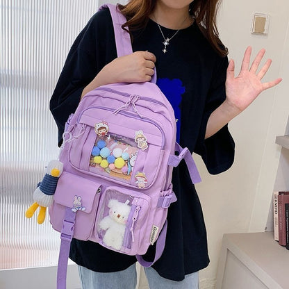 Women Backpacks Waterproof Multi-Pocket Nylon School Student Bag 40*11*30 CM 1PC
