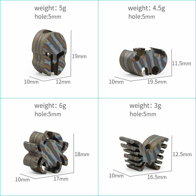 Gray Spider Helmet Butterfly Bat Alloy Knife Bead Titanium Paracord Accessories