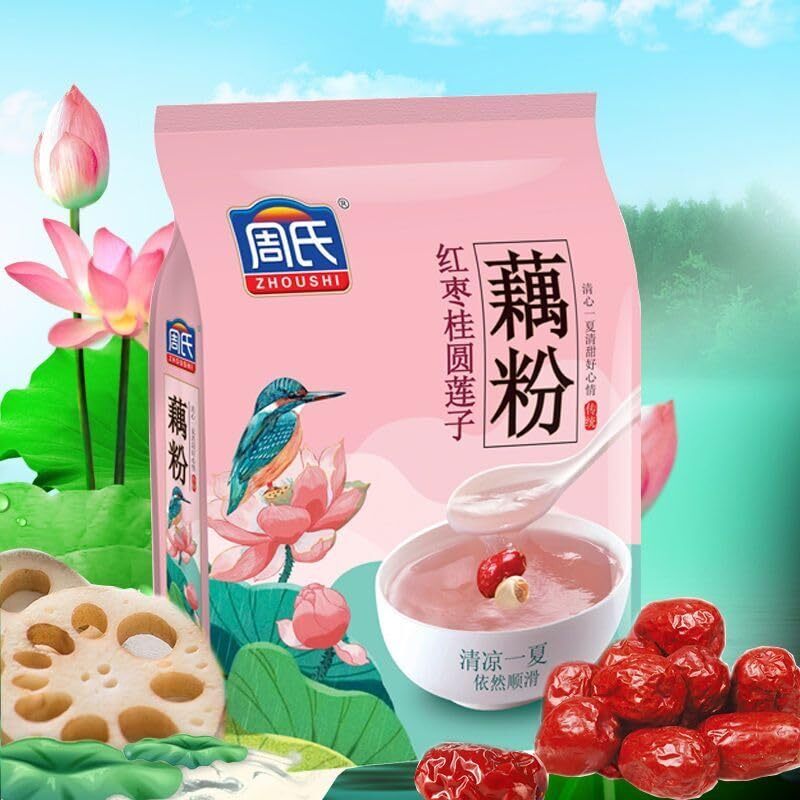 600g Chinese Aisa Lotus Root Starch Red Date Longan Lotus Seeds Powder Soup
