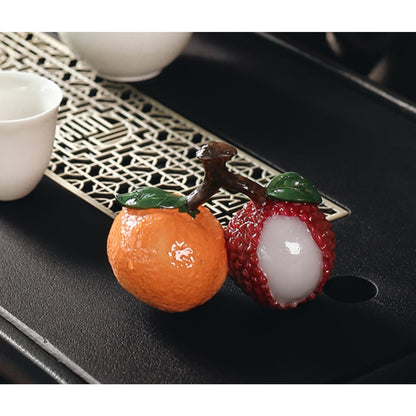 Fruit Color Change Resin Tea Pet 8.5cm 3.4in Tea Play Kung Fu Tea Set Decoration