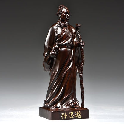 4 Pcs 8" Tall Ebony Wood Carved Statue Traditional Chinese Medicine Practitioner
