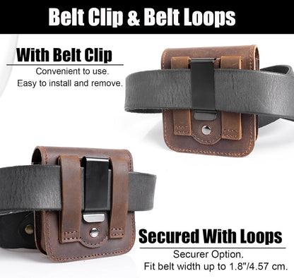 Leather Phone Holster for Samsung Galaxy Z Flip 6/5/4/3, Belt Clip Cell Phone Ca