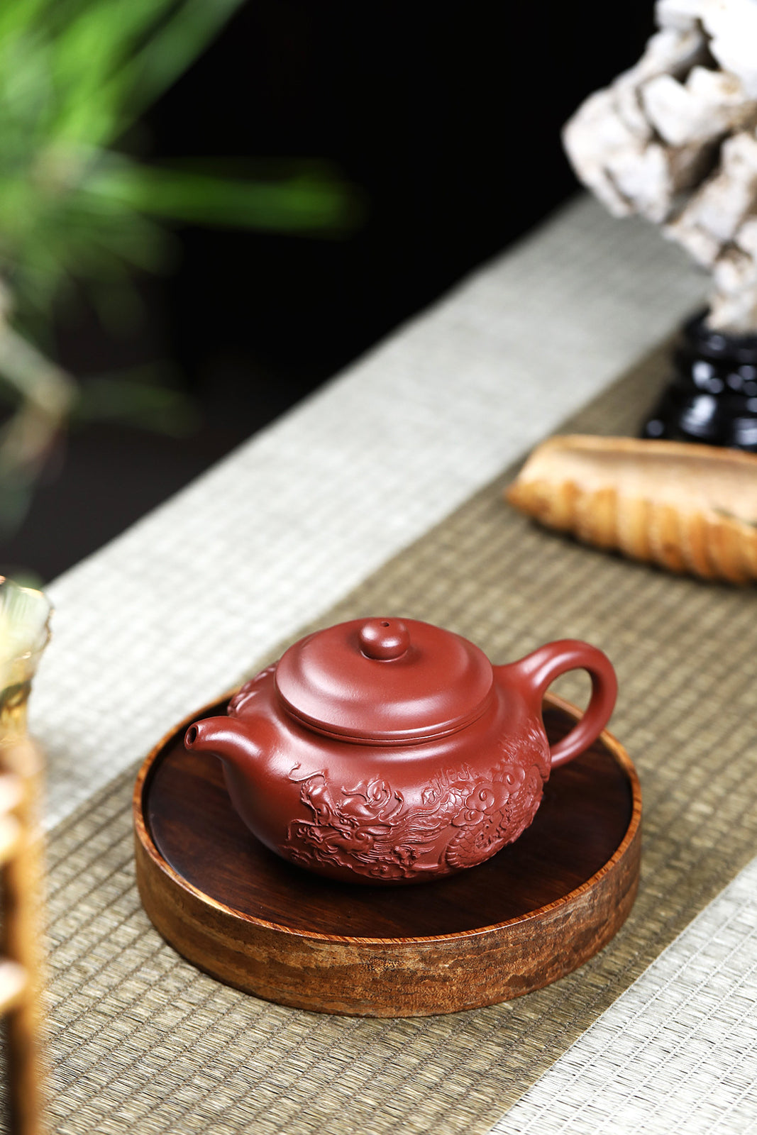 Teapot 8oz Chinese Yixing Genuine Dahongpao Clay Handmade Fanggu Dragon Tea Pot
