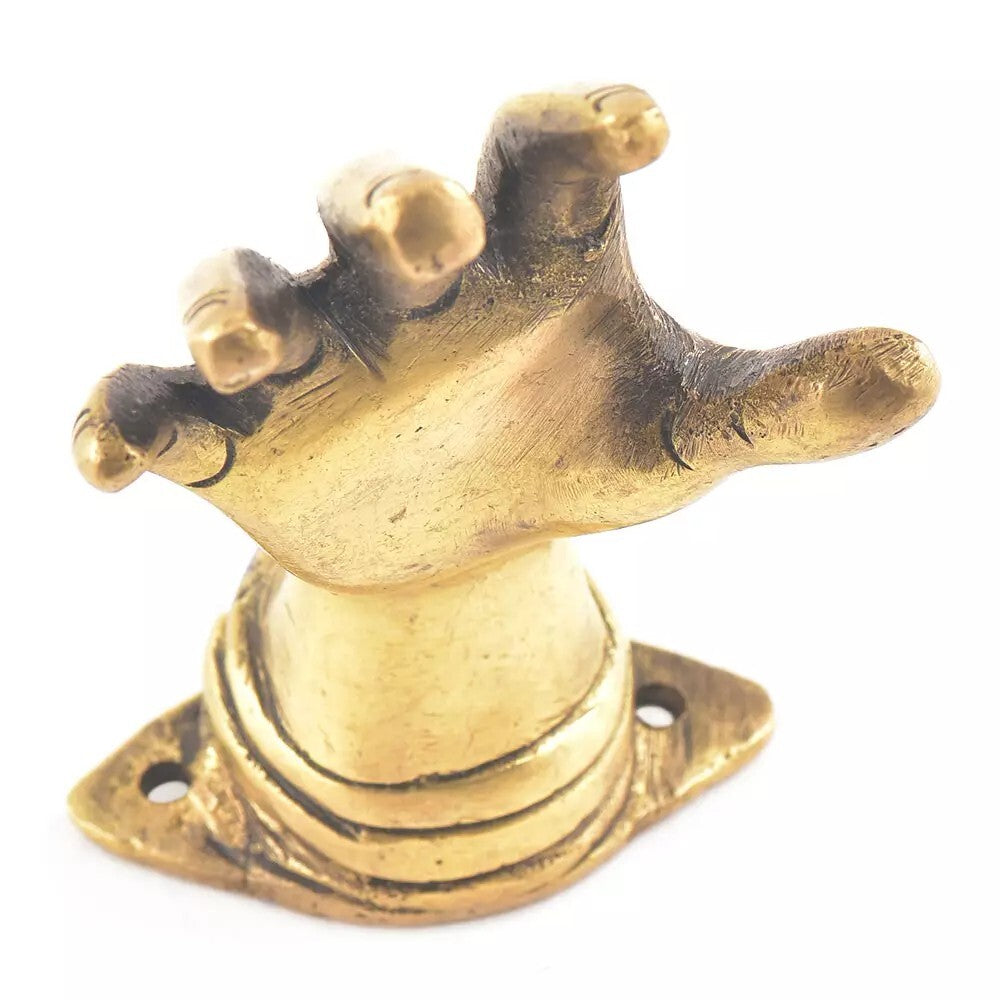 Set of 2 Antique Look Golden Brass Hand Door Pull Door Handle