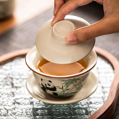 Ruyao Ceramics Chinese Gaiwan Teacup 120ml 4oz Cute Kungfu Tea Set