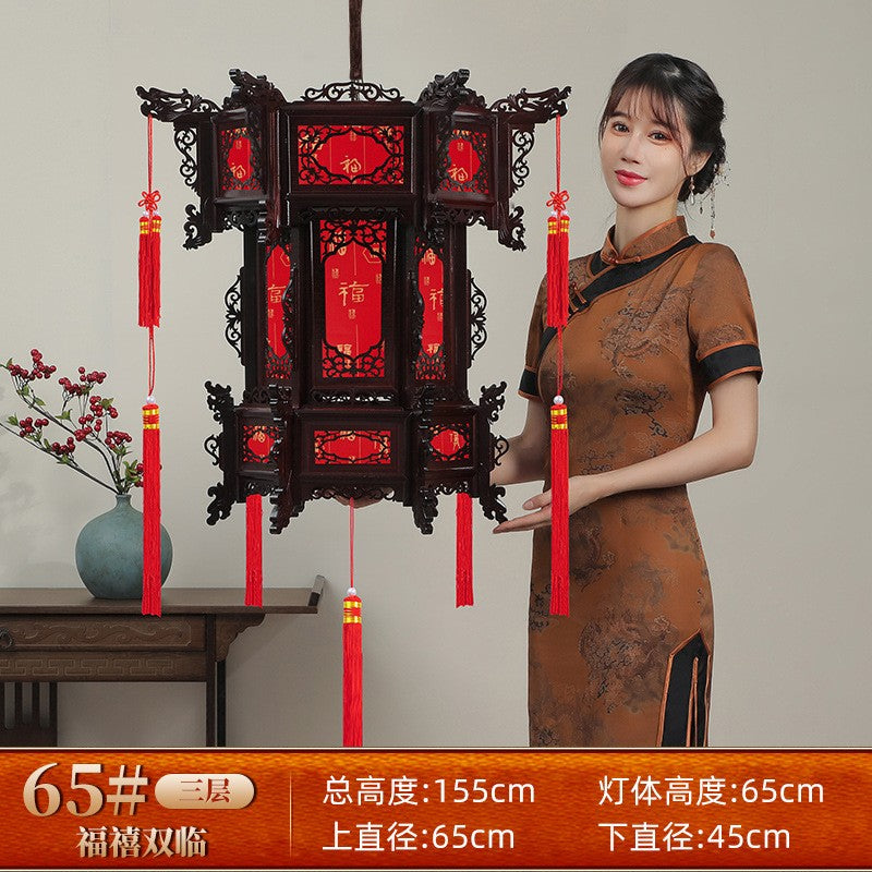 Palace Lantern Carved Wooden Chinese Lantern Balcony Red Outdoor Decoracion
