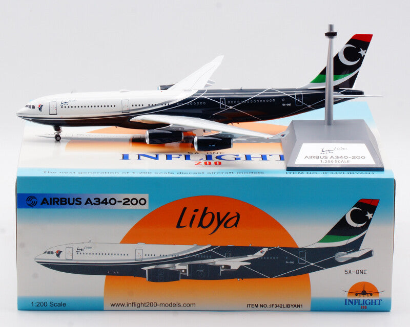 1:200 30CM InFlight Libya AIRBUS A340-200 Aeroplane Diecast Aircraft Plane Model