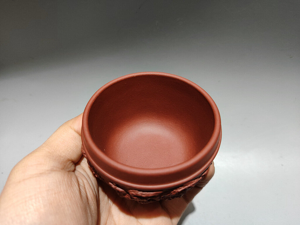 Chinese Yixing Zisha Clay Handmade Exquisite Dragon Pattern Cups