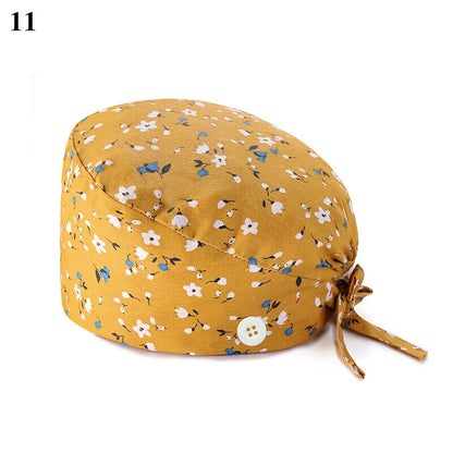 Nurse Baotou Cap Floral Surgical Cap Doctor Hat Printing Sweat-absorbent Towel