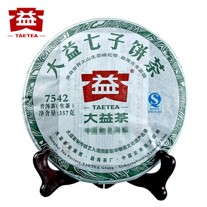 2012 Year Dayi 7542 Shen Puer Tea Random Batch TAETEA Raw Pu-erh Tea 357g