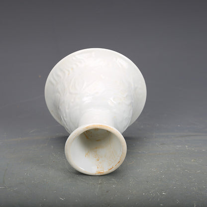 4.3" Chinese Yuan Nightlight Porcelain White Glaze Animal Dragon High Foot Cup