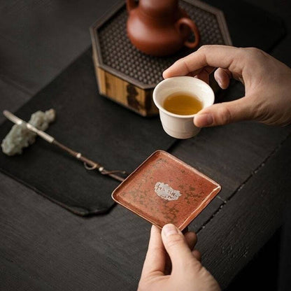 Square Ceramic Tea Coasters|Coffee Coasters|Tea Ceremony Accessories