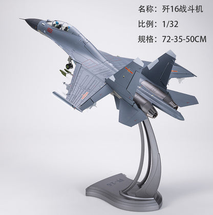 1:32 72CM China J-16 Fighter Jet Plane Diecast Bomber Military Airplane Model