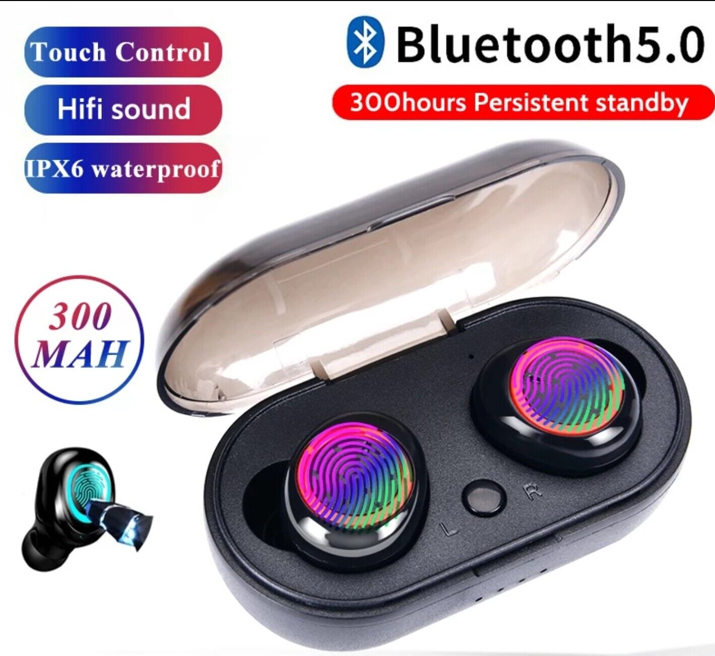 Bluetooth 5.0 Wireless Earbuds Headphone Headset Noise Cancelling TWS Waterproof